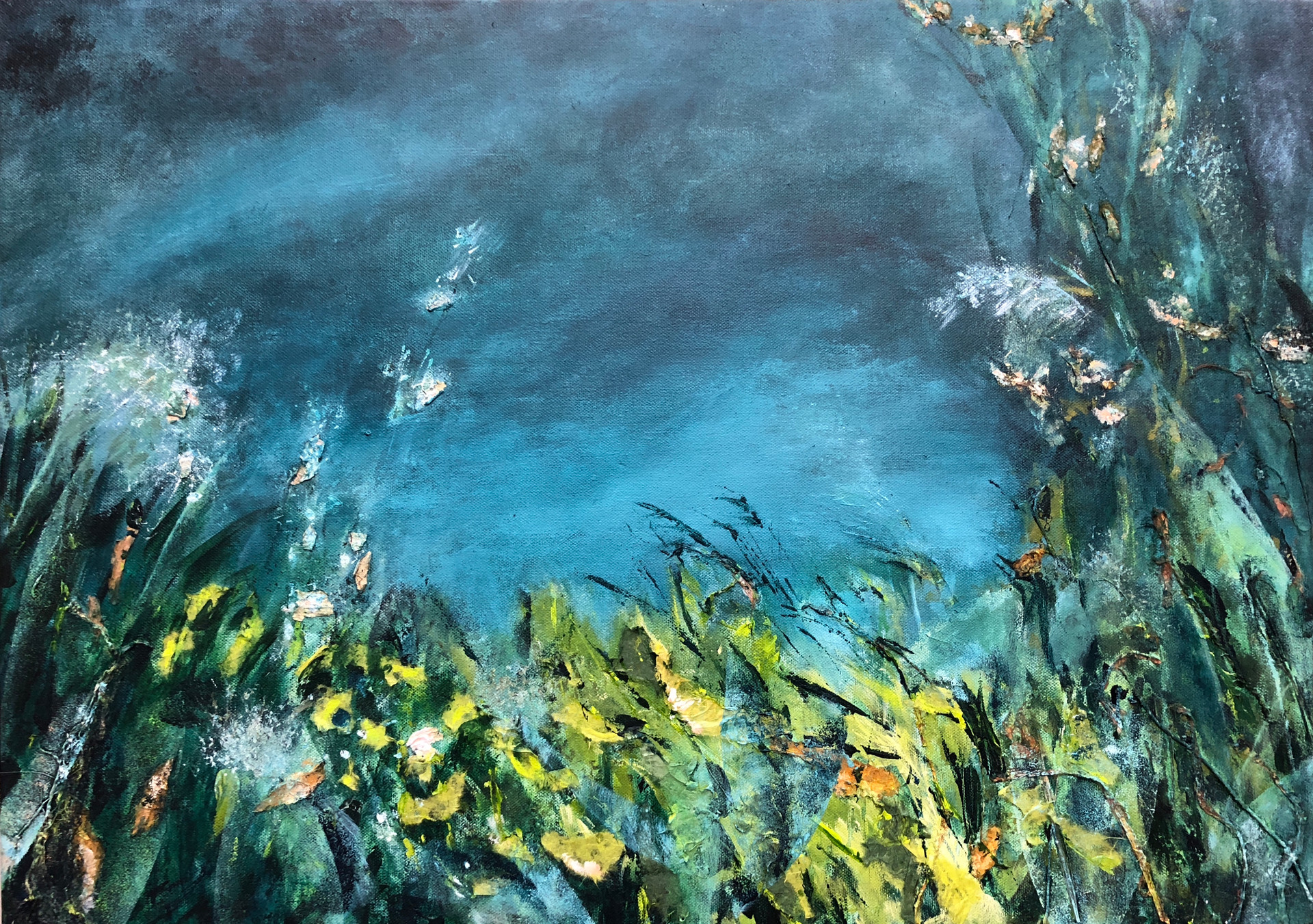 In 't gras | acryl | verkocht