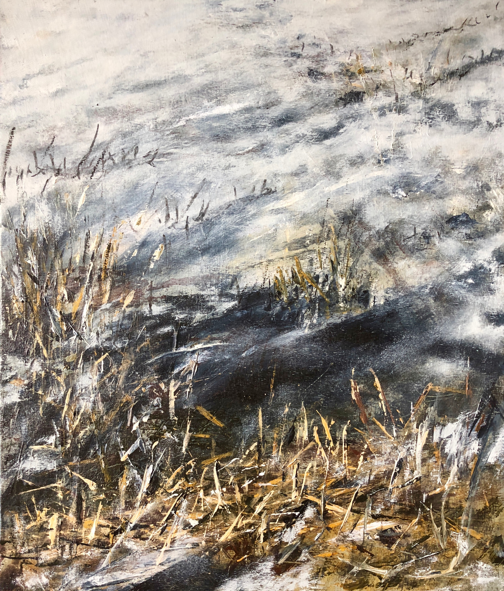 Stoppels | olieverf op paneel | 30x35 | verkocht