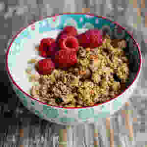 Granola made with Super Oat Flapjack healthy breakfast
