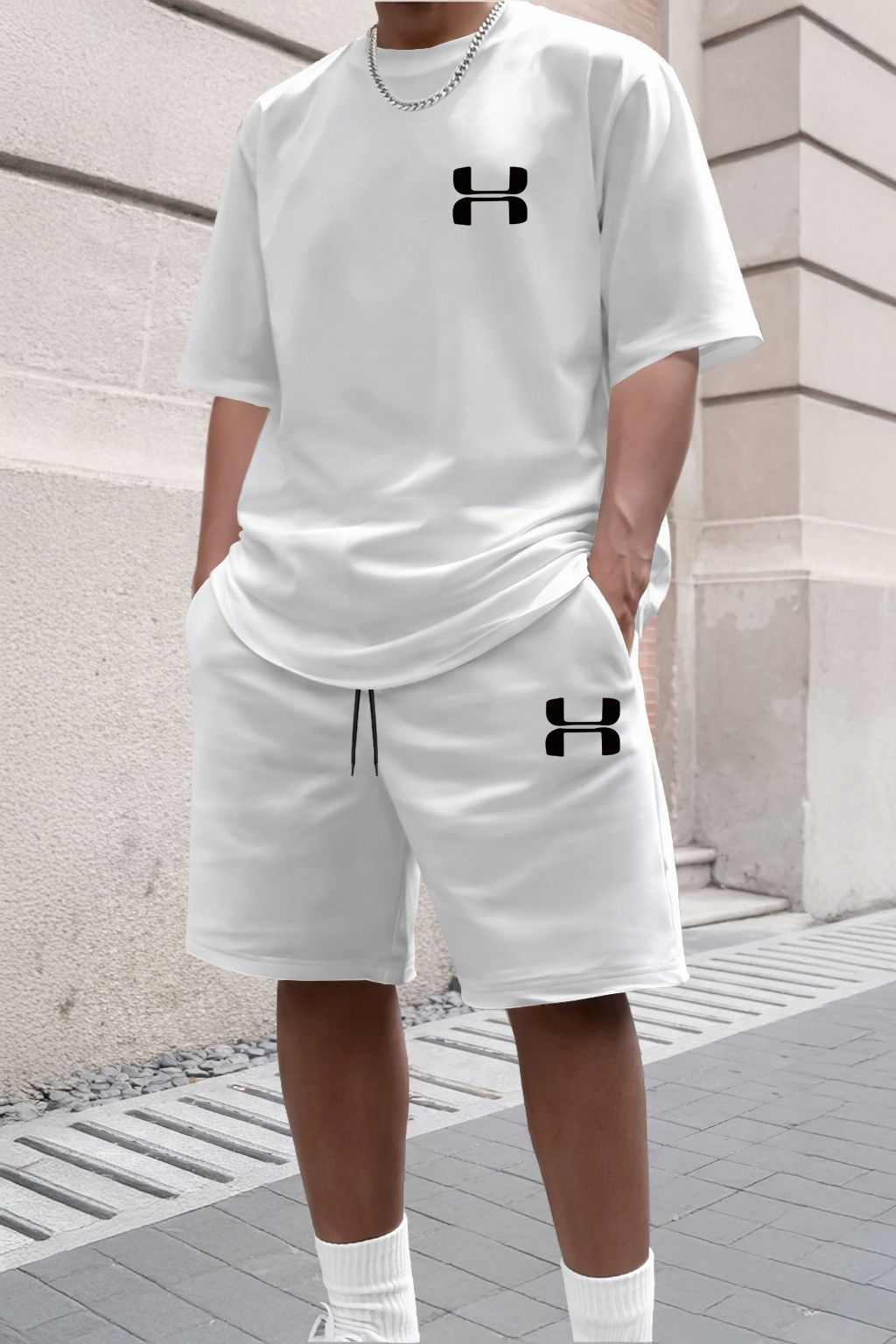Conjunto Masculino Esportivo 2026 – Camiseta e Shorts Casual para Verão