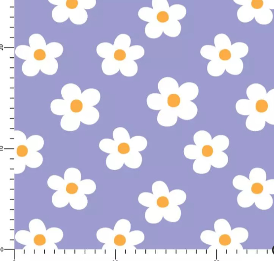 Petite Marguerite fond violat  Polaire Minky lisse