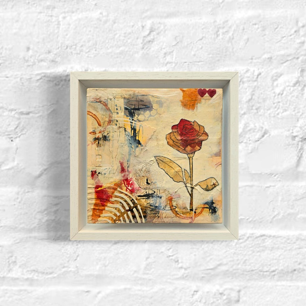 Thumbnail: LOVE from the Gentle Reminders Collection by Louise Brook. A beautiful botanical mixed media abstract. Gallery view
