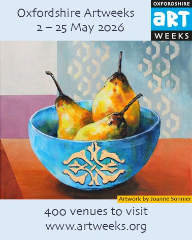 Oxfordshire Artweeks Flyer 2026, featuring artwork by Joanne Sonnier