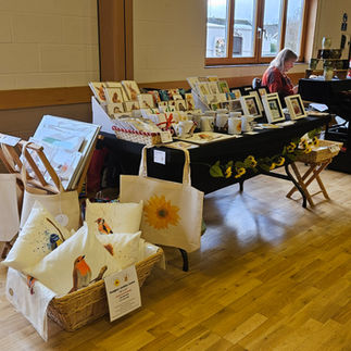 Louise Brook' stall at the KIngs Sutton Christmas Fayre in 2023. View from the left.
