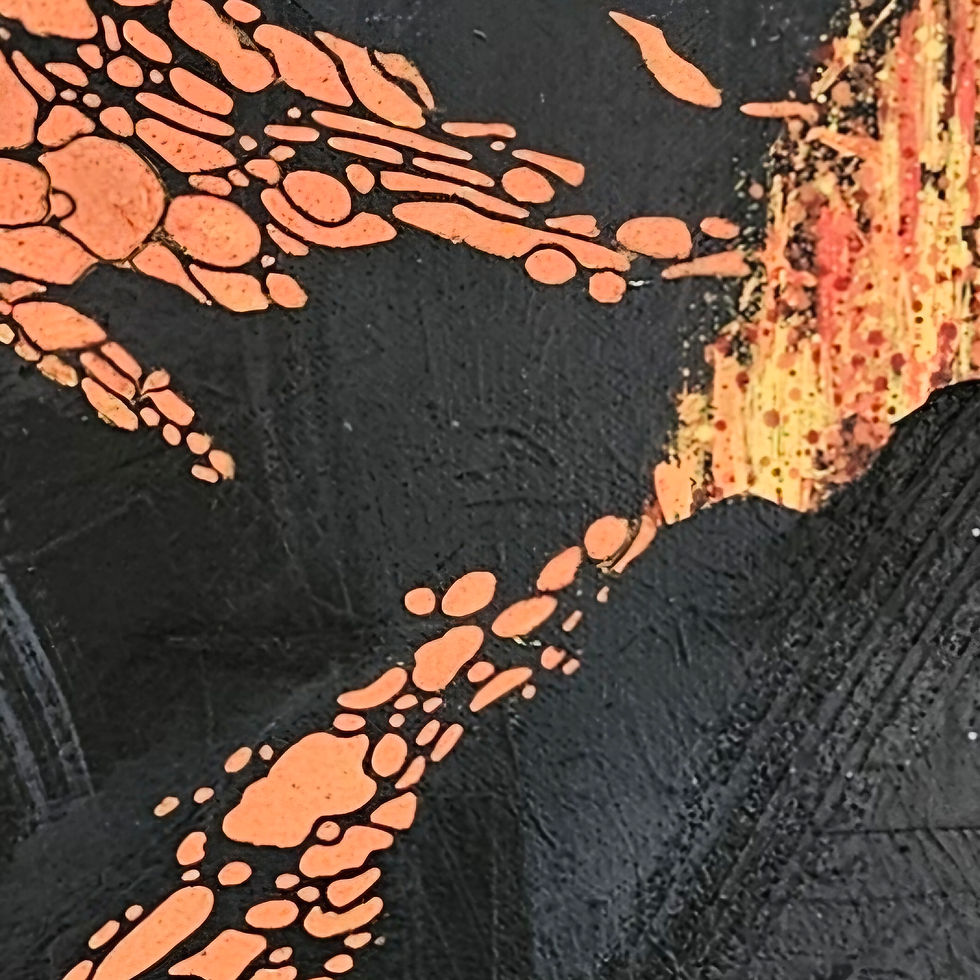 Thumbnail: Detail from Playing with Fire I, a volcanic inspired semi abstract.