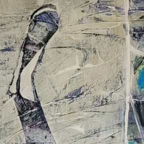 Detail from New Horizons I. A bold abstract painting by Louise Brook.