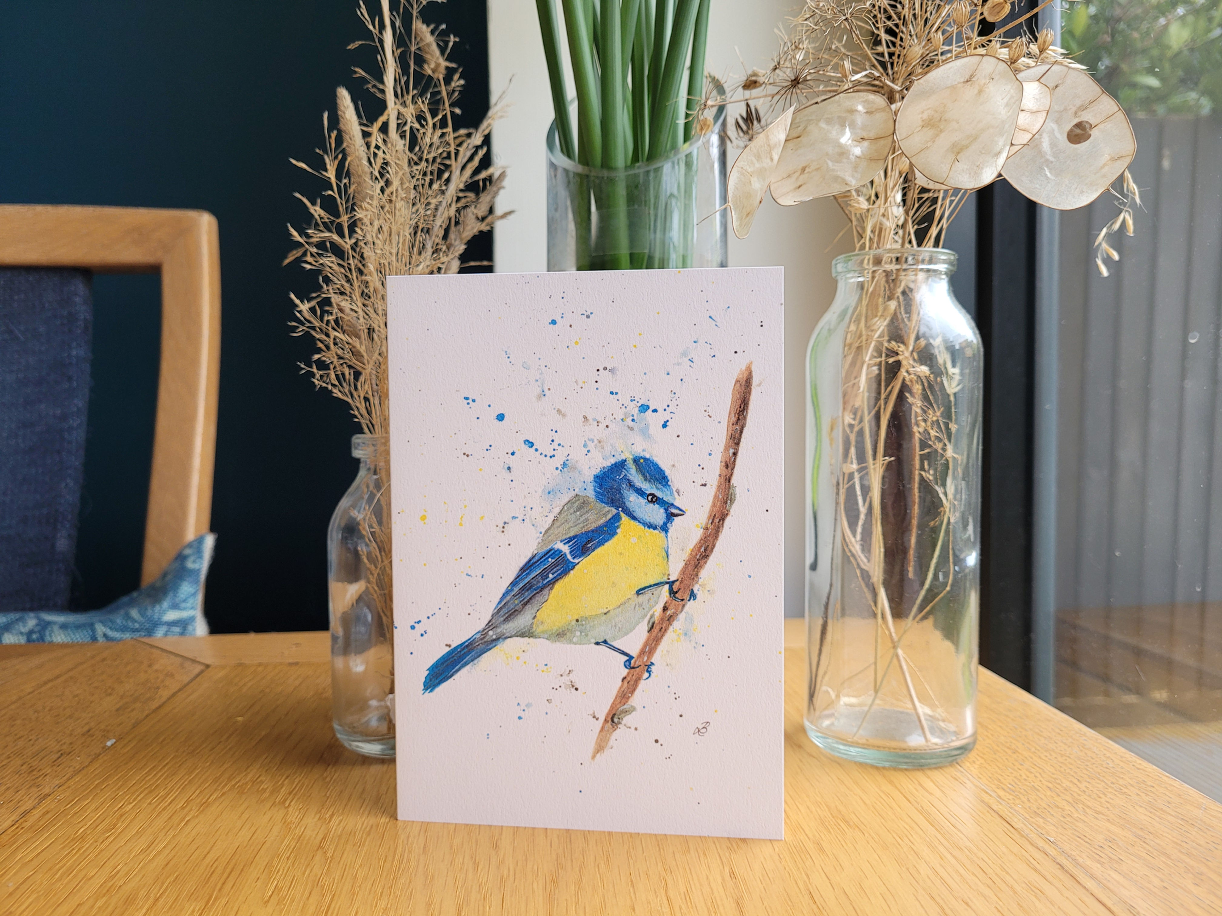 Blue tit greetings card