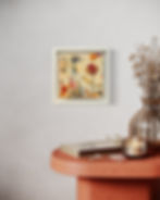 LOVE from the Gentle Reminders Collection by Louise Brook. A beautiful botanical mixed media abstract presented in a room