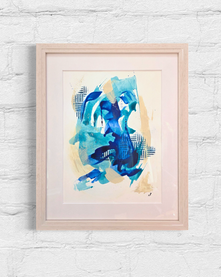 Where The Light Settles I. A Mediterranean Inspired Abstract by Louise Brook. Gallery View.