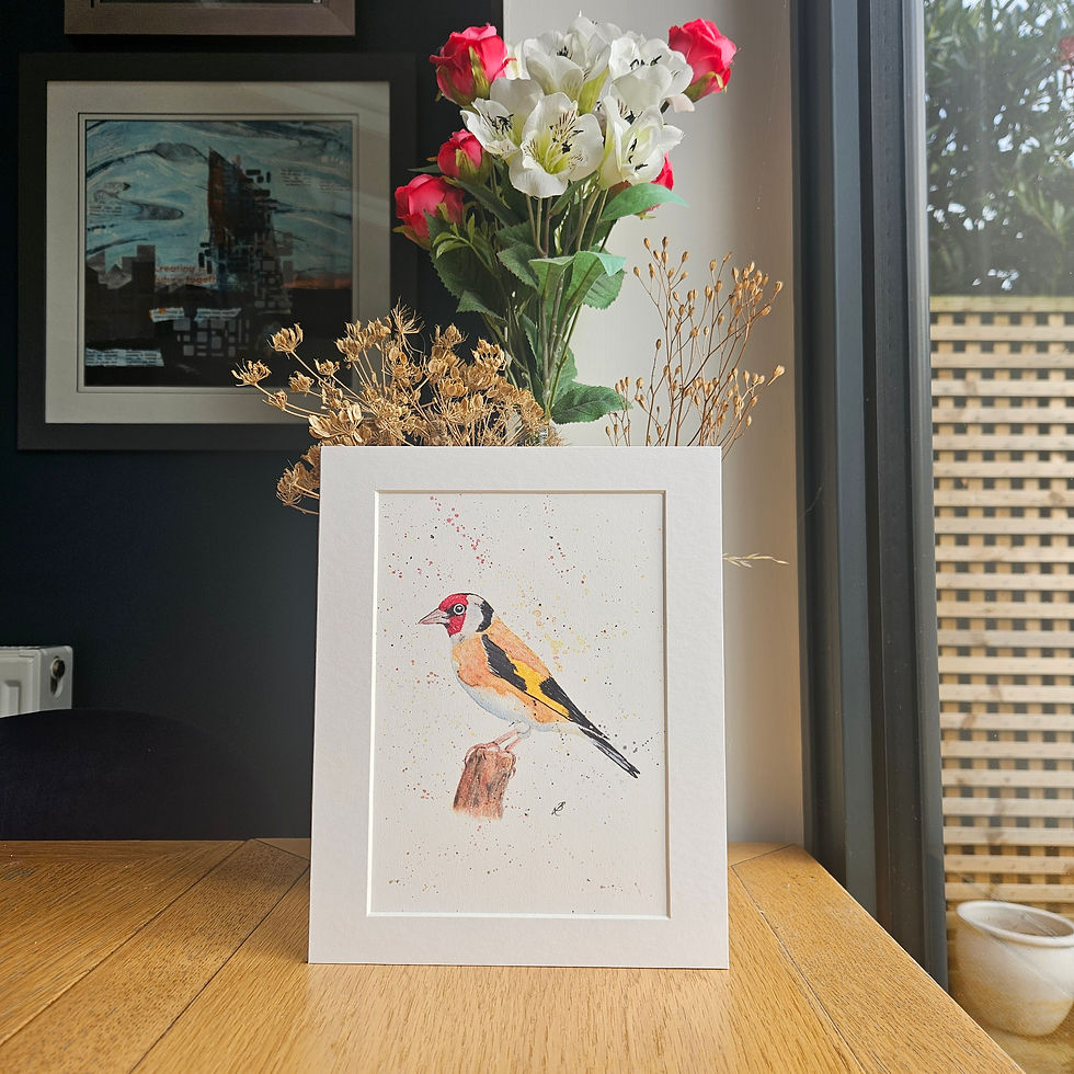 Thumbnail: Mounted A5 Print of a Goldfinch in Watercolour
