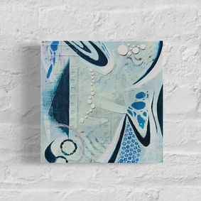 Whispering with the Waves I, a coastal inspired abstract by Louise Brook. Presented in a gallery view.