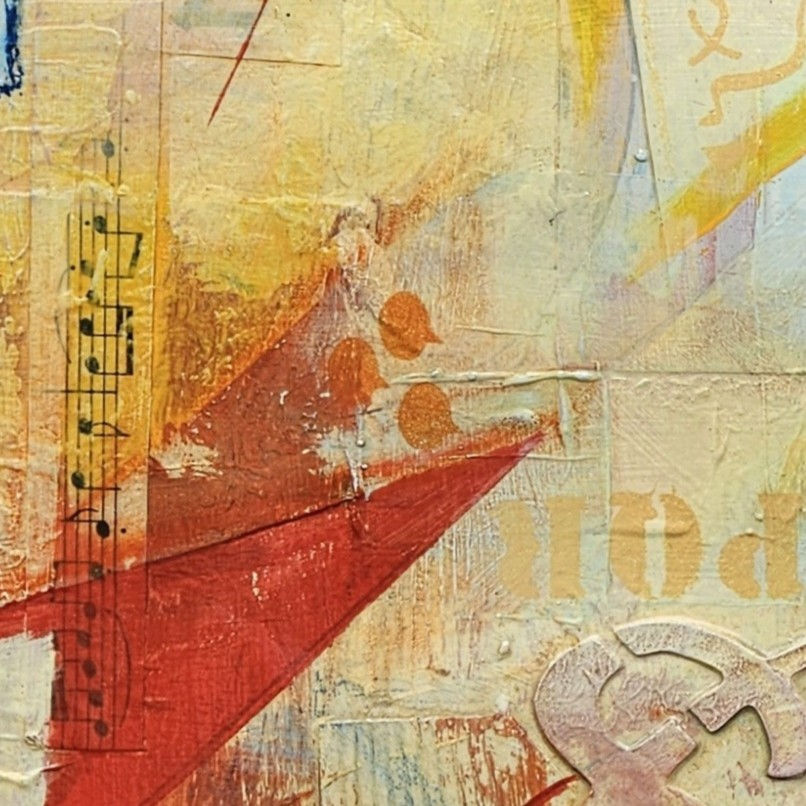 Thumbnail: From Marks to Meaning II... a close up detail (6) from an original abstract by Louise Brook, exploring symbols.