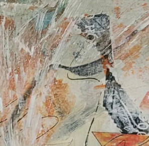 Detail from New Horizons III. A bold abstract painting by Louise Brook.