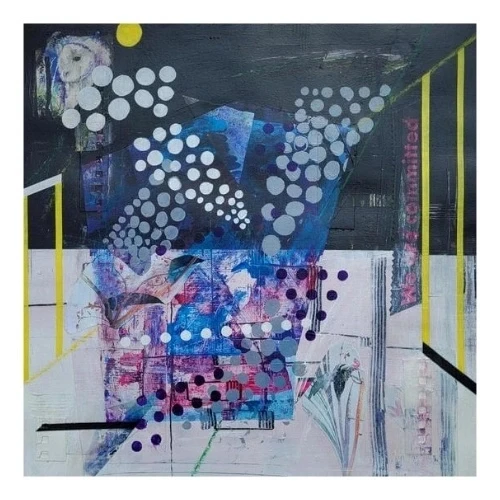 Surfacing an abstract by Louise Brook. Black, white, blue and purple