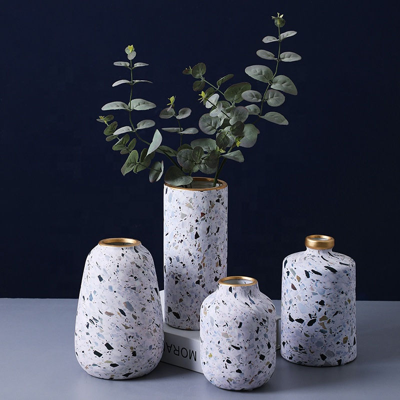 Thumbnail: White Terrazzo Ceramic Vase