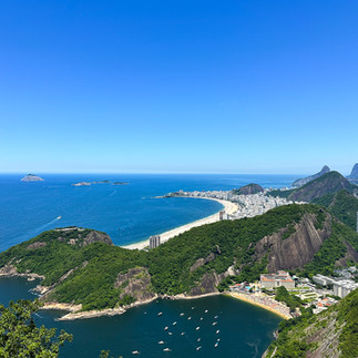Landscape views of Sugarloaf Mountain Rio De Janeiro Brazil