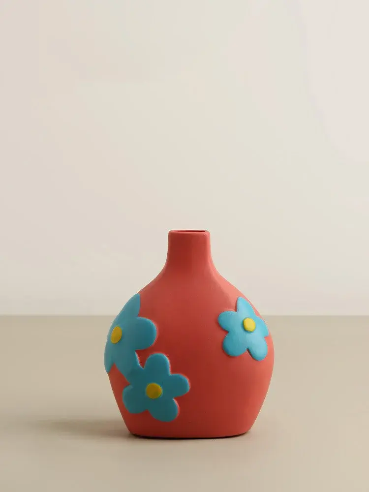 Thumbnail: Red flower ceramic vase