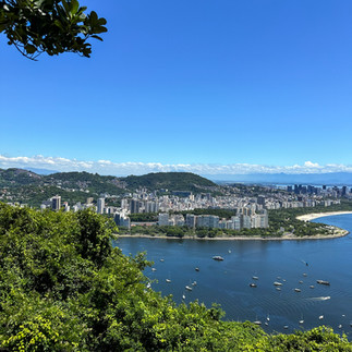 Landscape views of Sugarloaf Mountain Rio De Janeiro Brazil