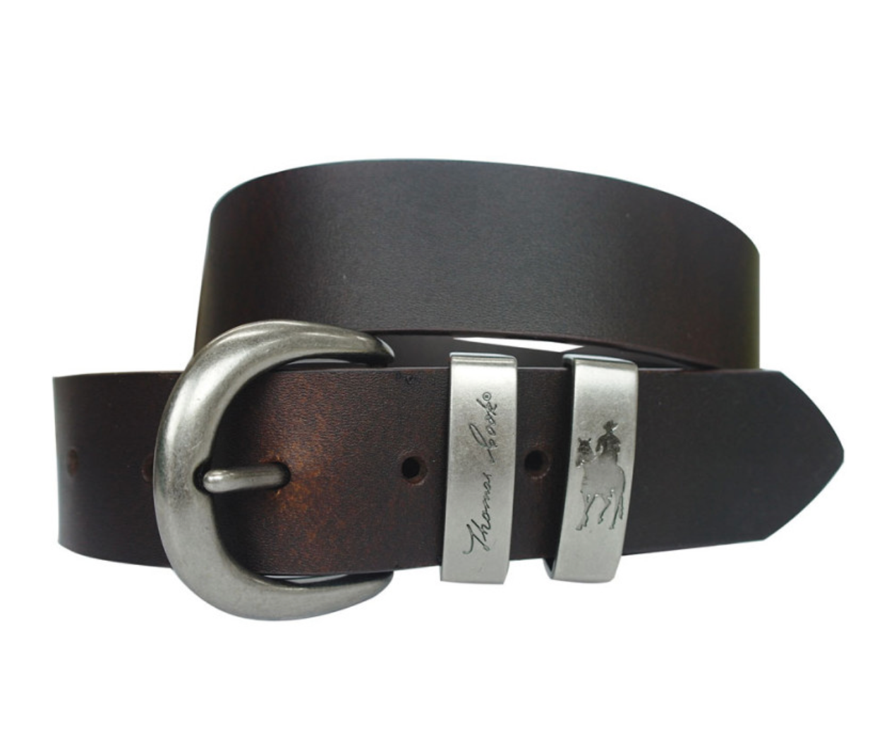 Thomas Cook Men's Silver Twin Keeper Belt - Chocolate