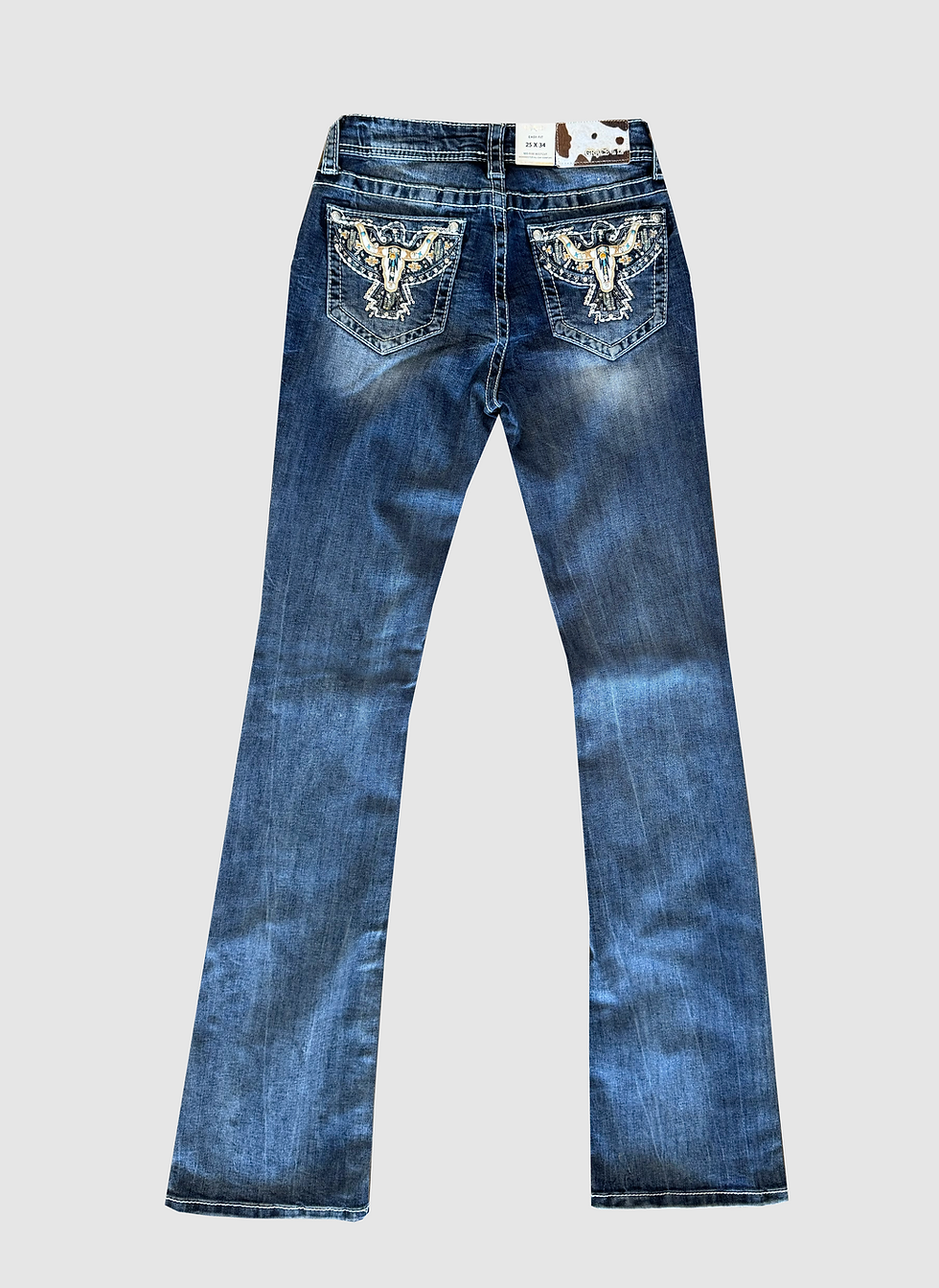 Thumbnail: Grace In LA Easy Fit Boot Cut Jean - Washed Indigo