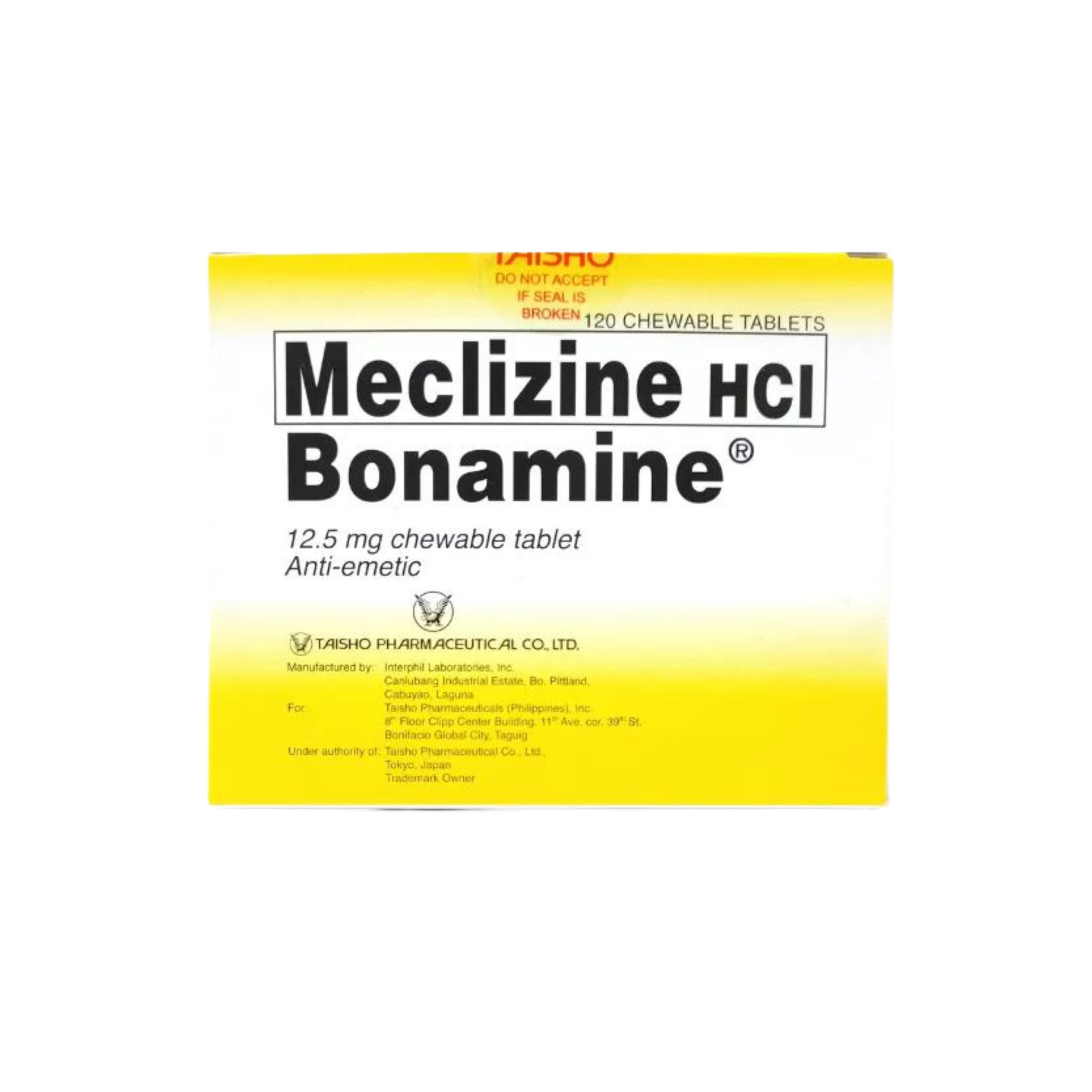 Bonamine Meclizine Chewable Tablet Kids 12.5mg 1 Piece