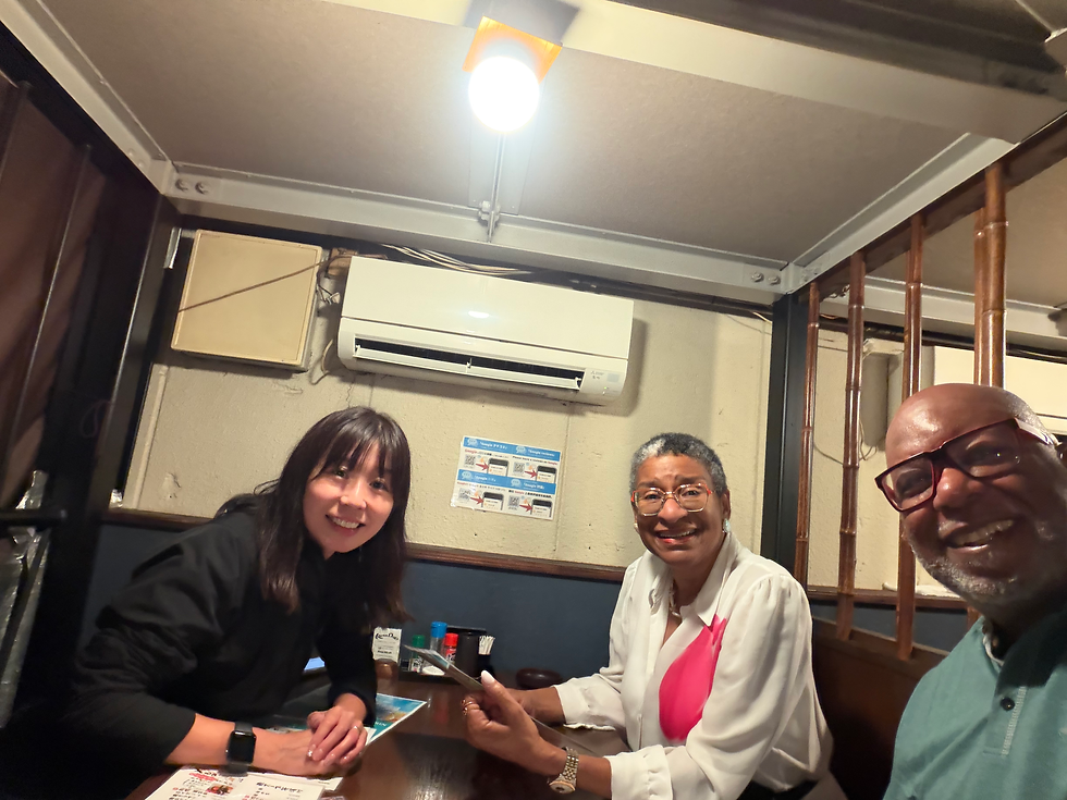 Noe, our guide in Osaka and Hiroshima, with Patrise and Doug