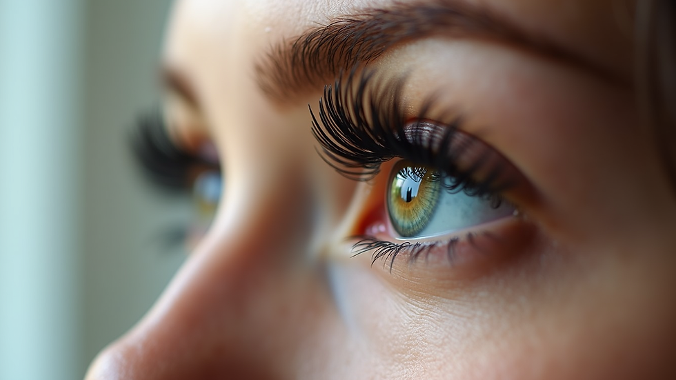 Close-up of perfectly styled long eyelashes