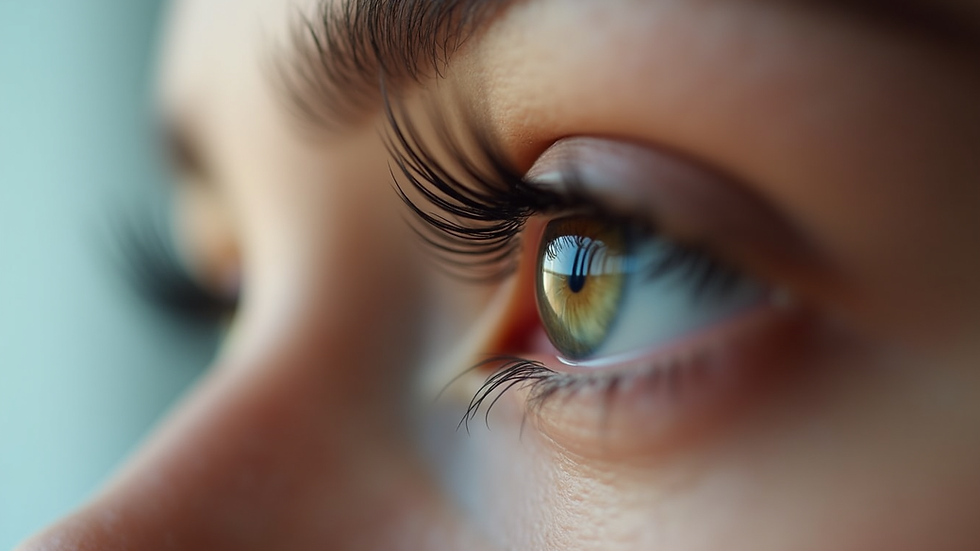 Close-up view of eyelash extensions on a single eye