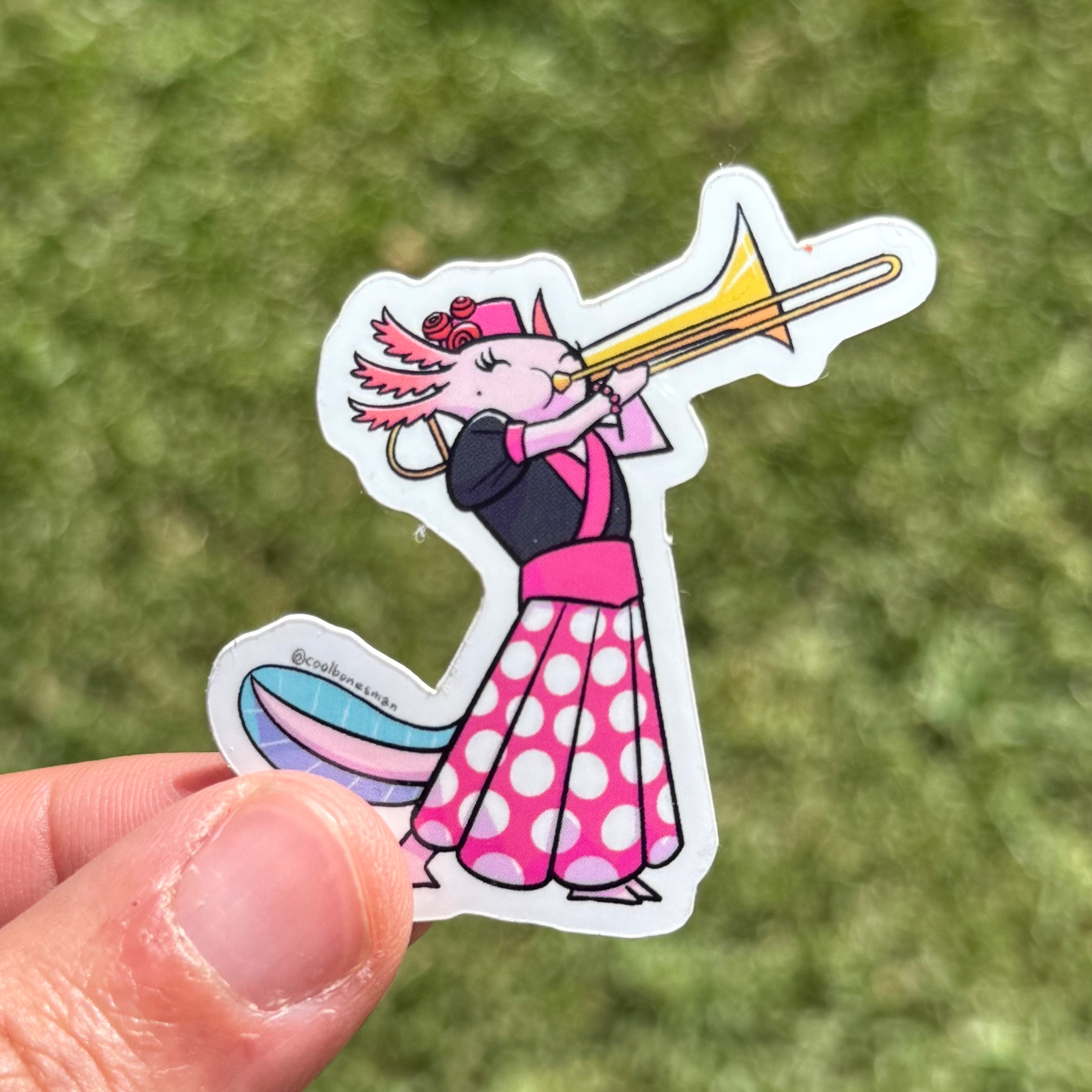 Dapper Axolotl Waterproof Sticker