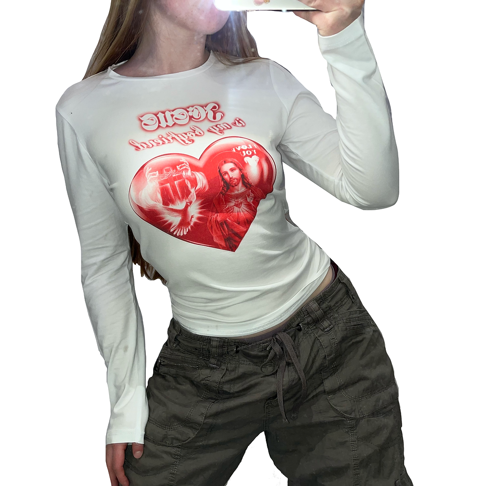 Thumbnail: "Jesus is my BF" white long sleeve
