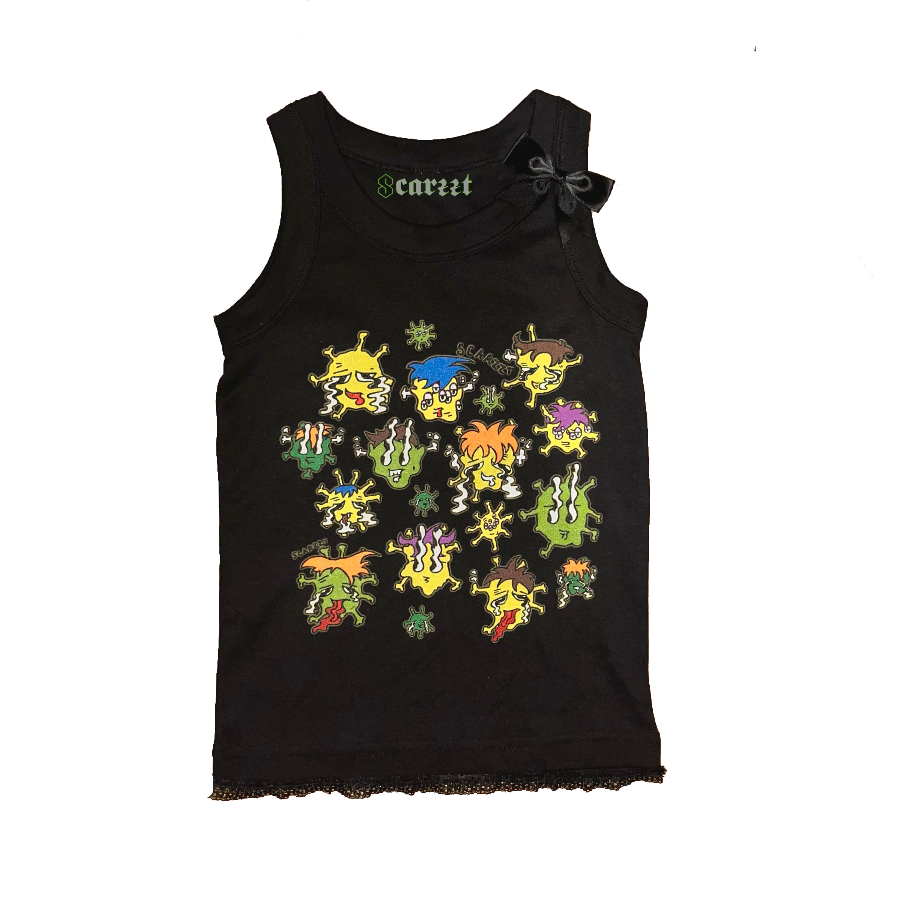 Germ embellished tank in black