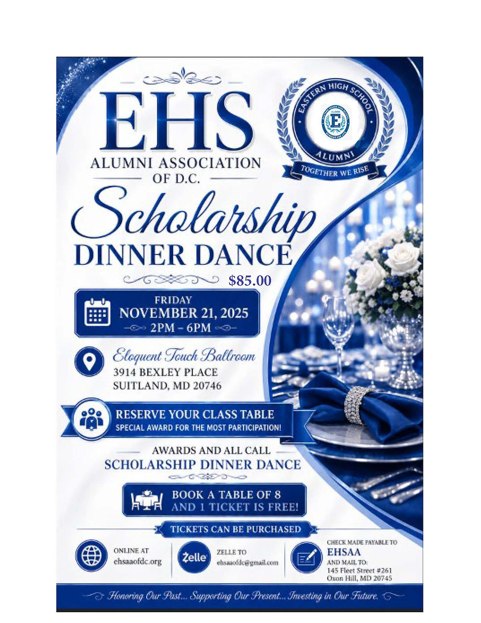 Scholarship Dinner Dance - $85 Per Person
