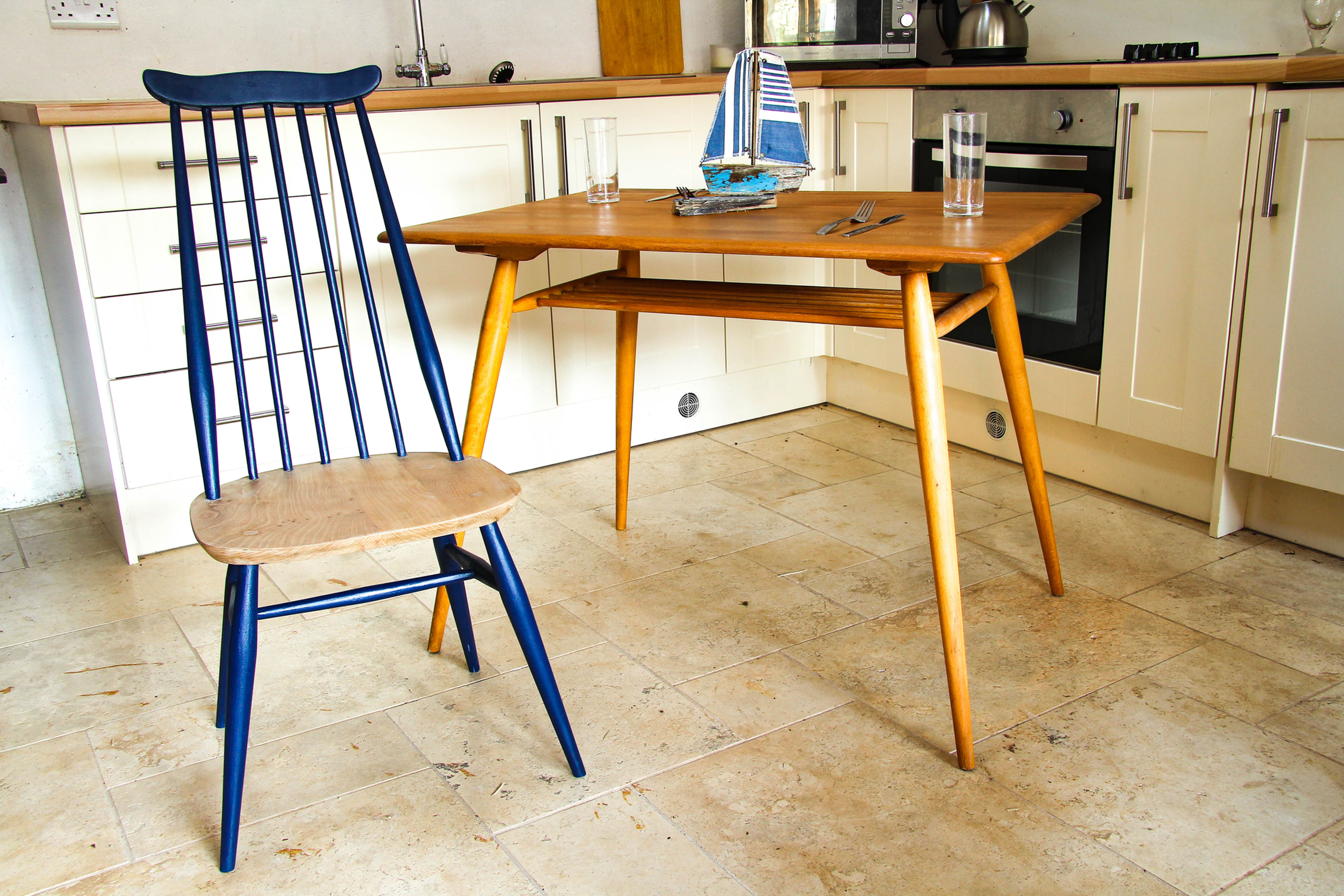 Ercol 369 Goldsmith Dining Chair Blue Painted