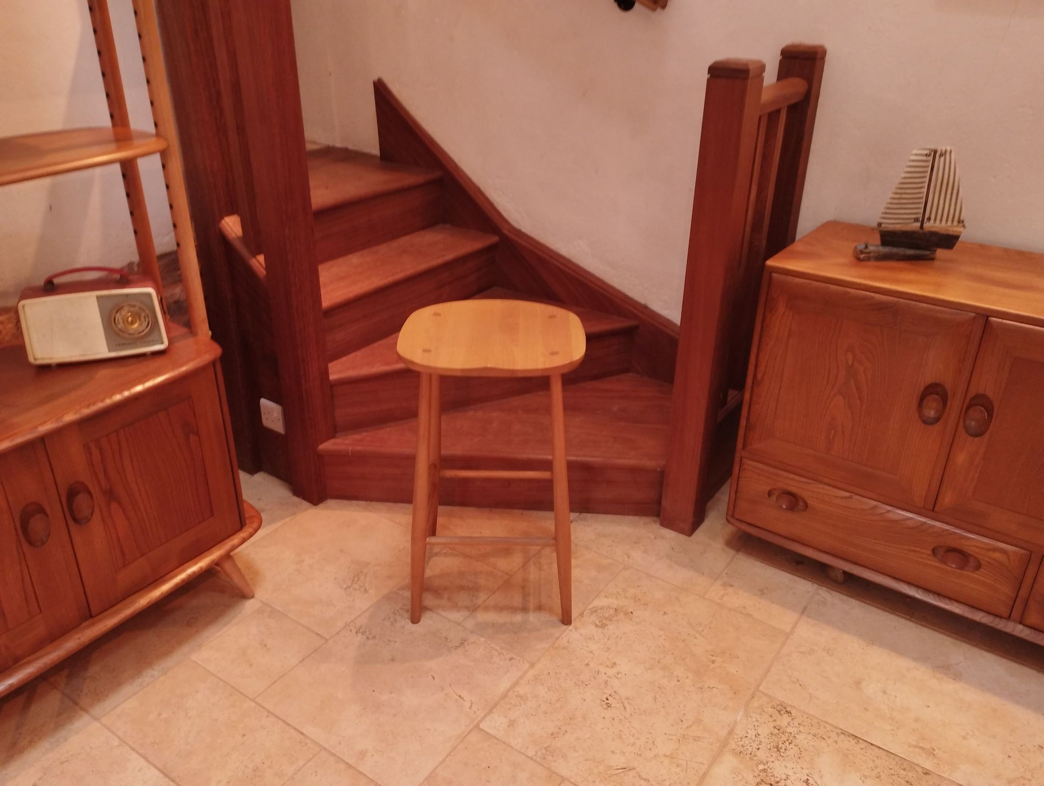 Ercol Windsor (4666) Bar Stool, Modern Light Finish