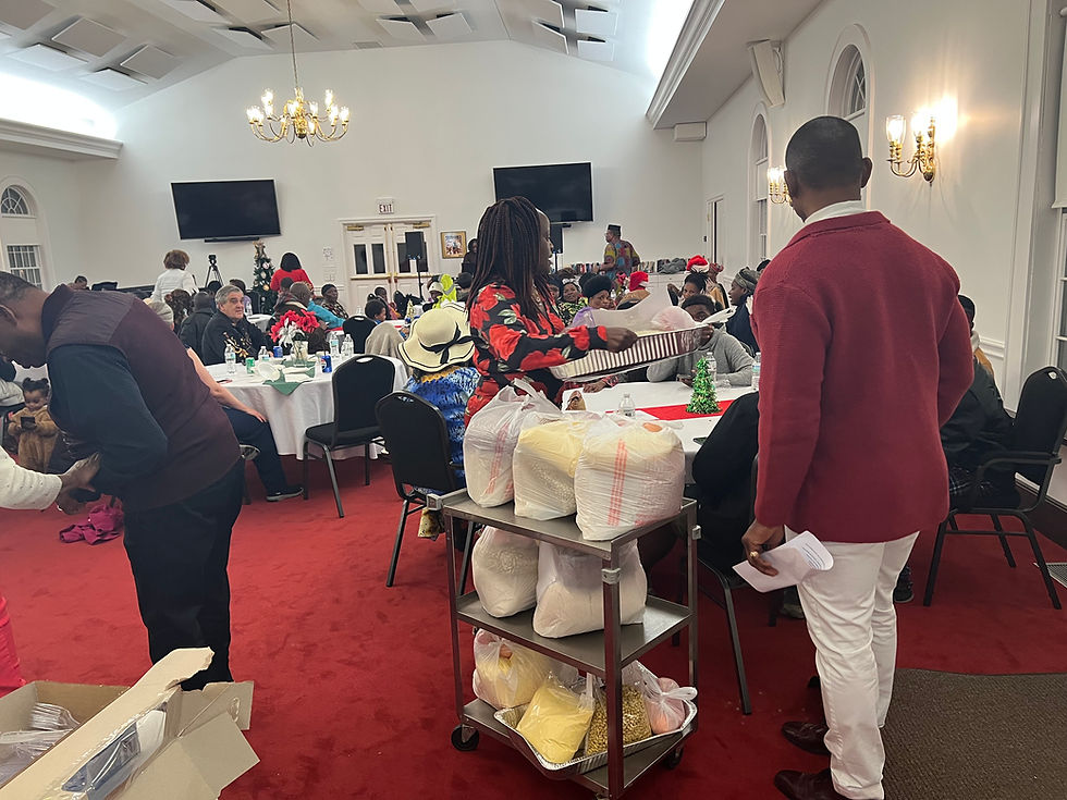 Handing Food to Families to Take Home