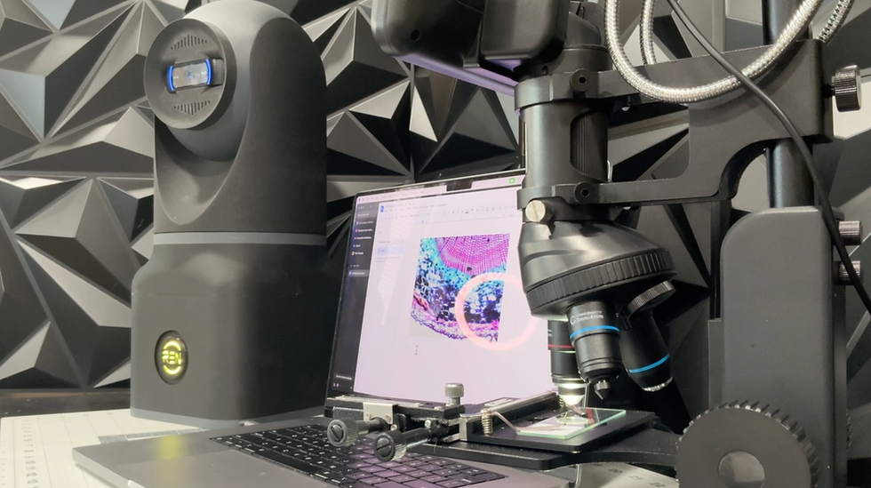 R.E.N. from Bitforge Dynamics, working on microscope slide analysis