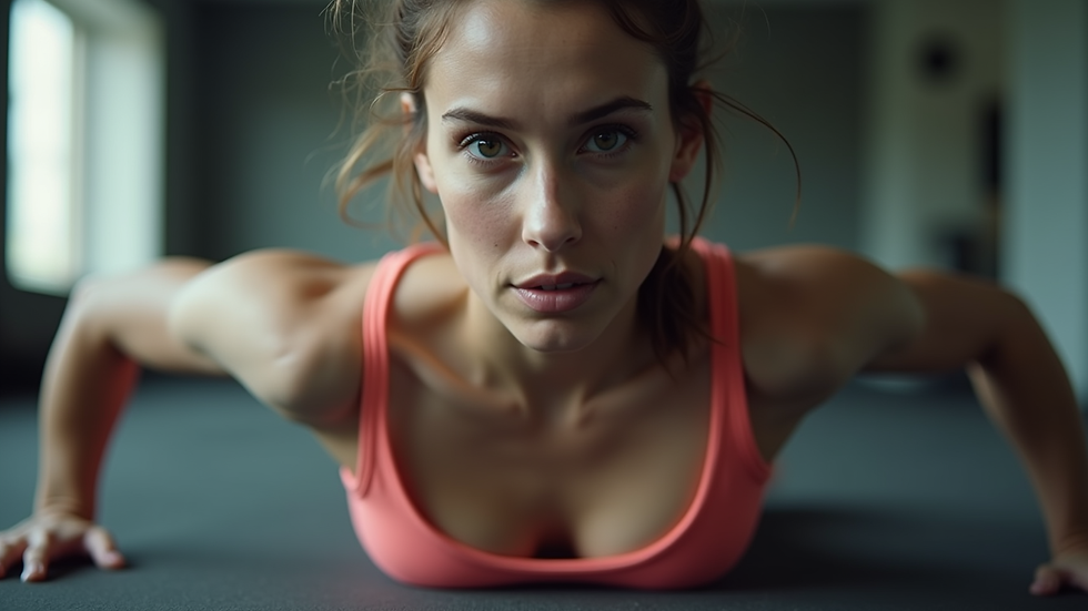 Close-up view of a person performing chin tuck exercise