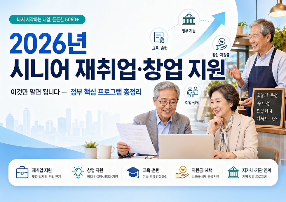 2026년 시니어 재취업·창업 지원, 이것만 알면 됩니다 — 정부 핵심 프로그램 총정리
