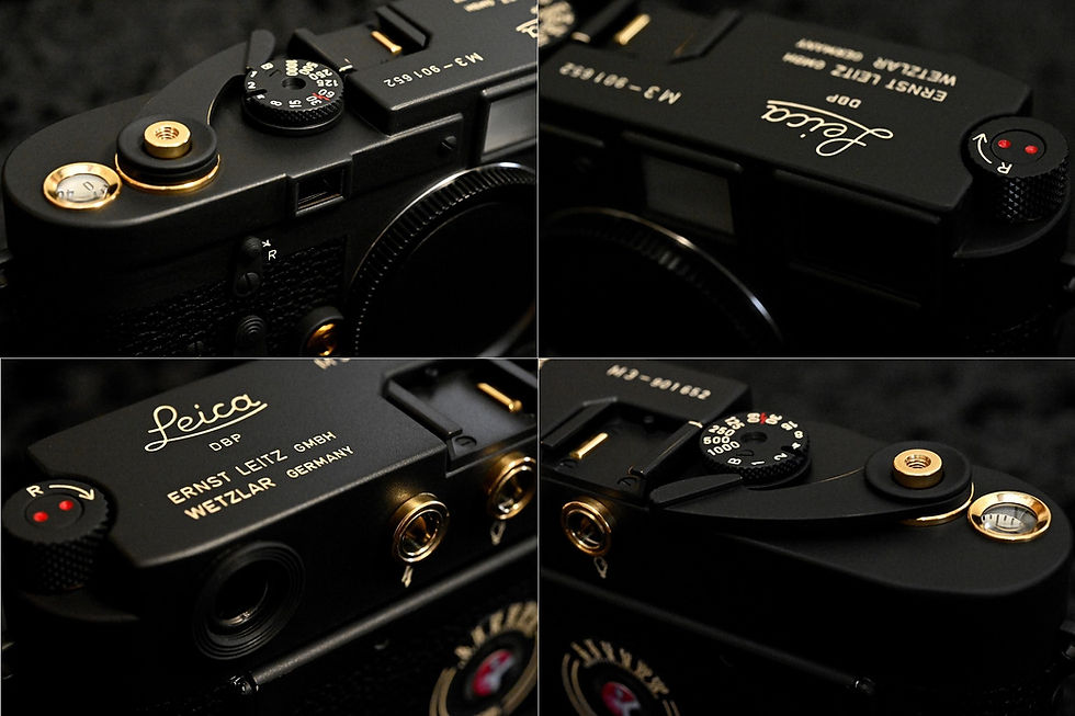 Miniature : Leica　M３　DS　オーバーホール/整備済/Repaint/Restore品「マットブラックXゴールドウェザリング仕上げ」
