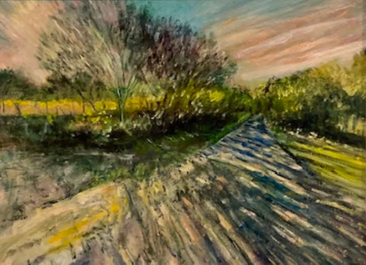 Anna Clement – Evening Shadows Oil on Board 53.5cm x 43cm