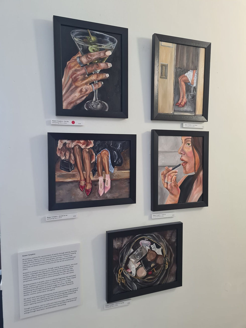 Thumbnail: Rowen Tompkins – Four Photos, Oil Painting 24cm x 19cm