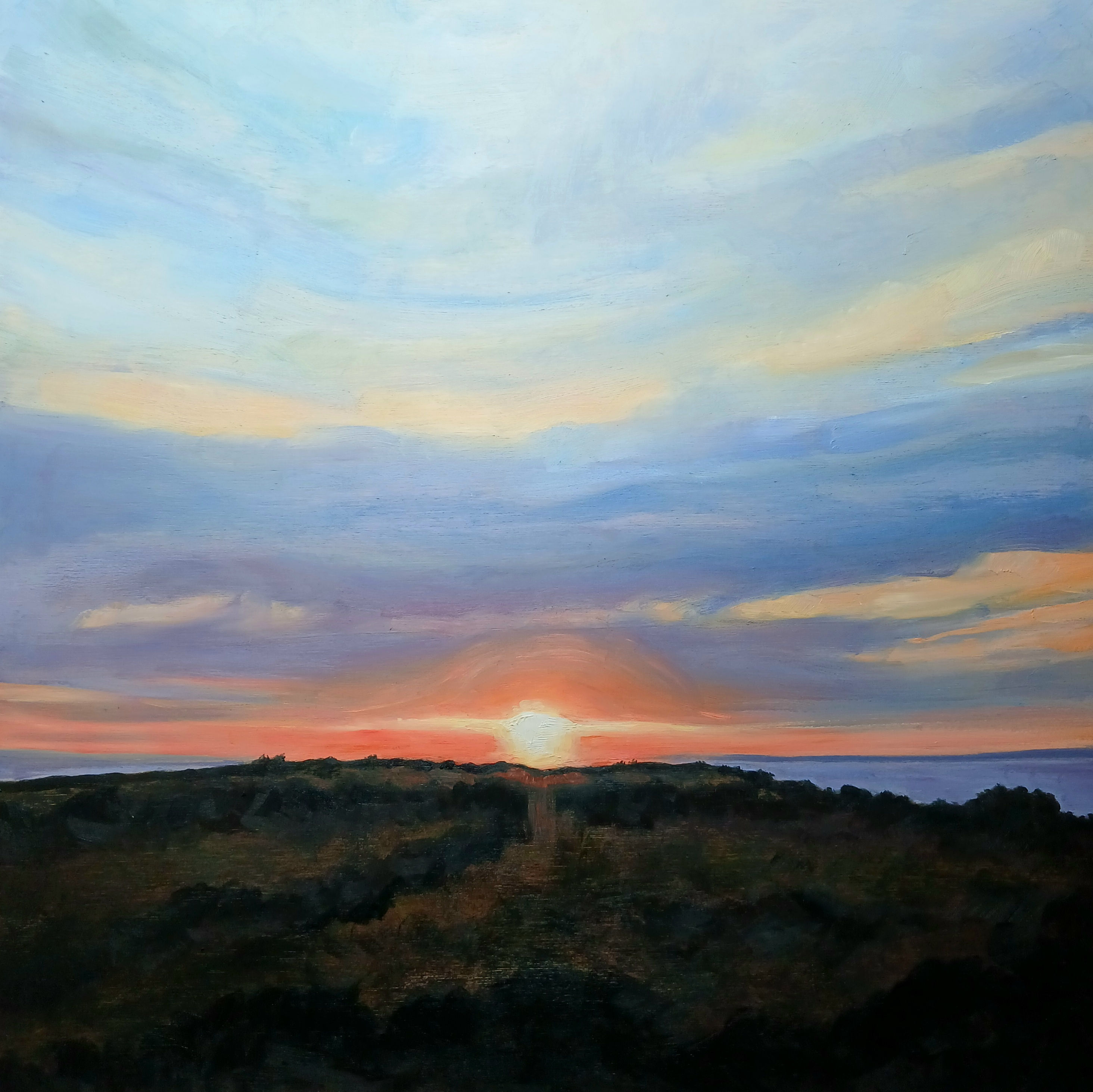 Leanne Hodson – Harmony Of Light Oil on Wood 33cm x 33cm		