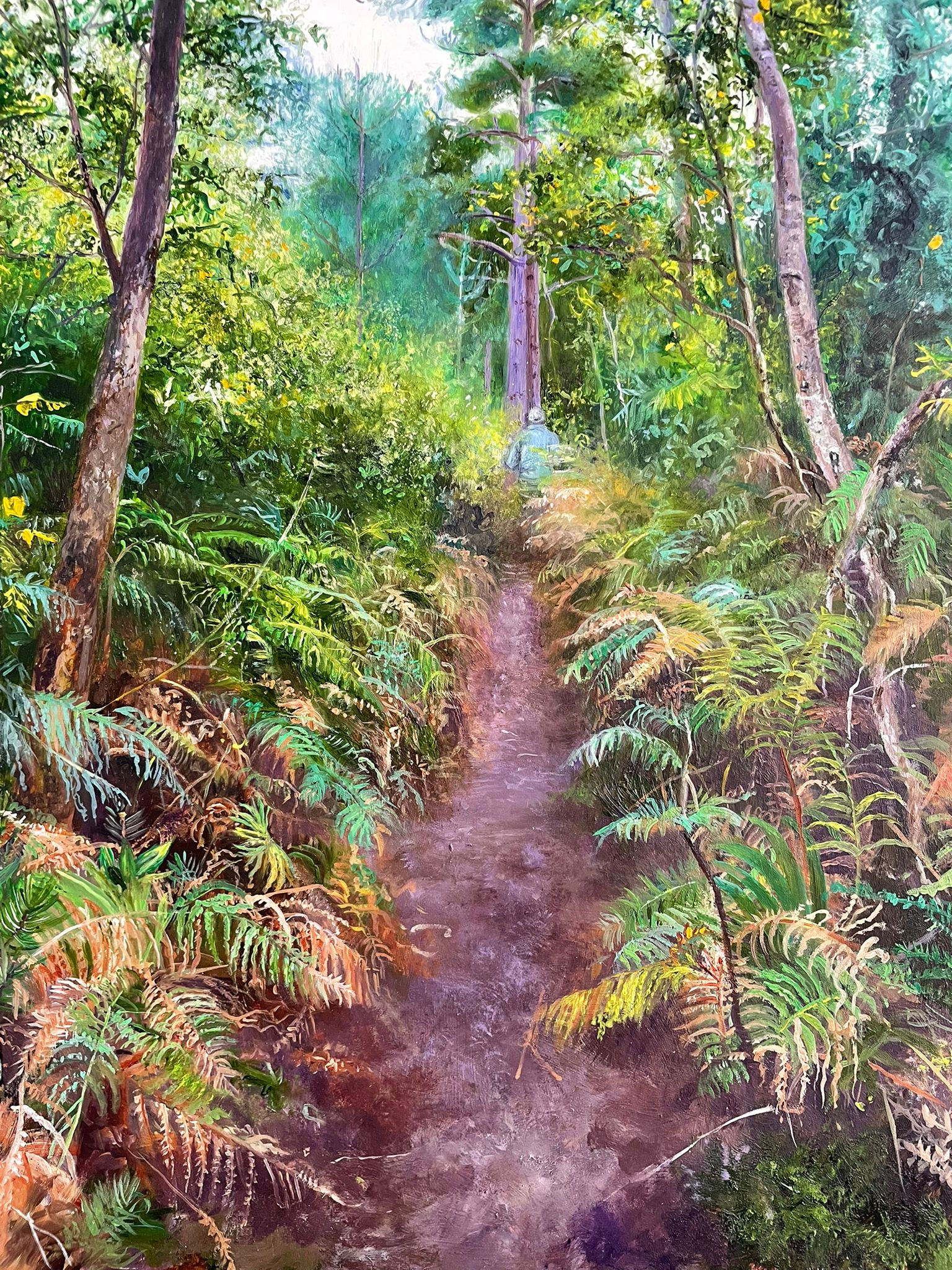 Kathryn Hobden - Entering the Forest 2025, Oil on board 22.5cm x 30.5cm