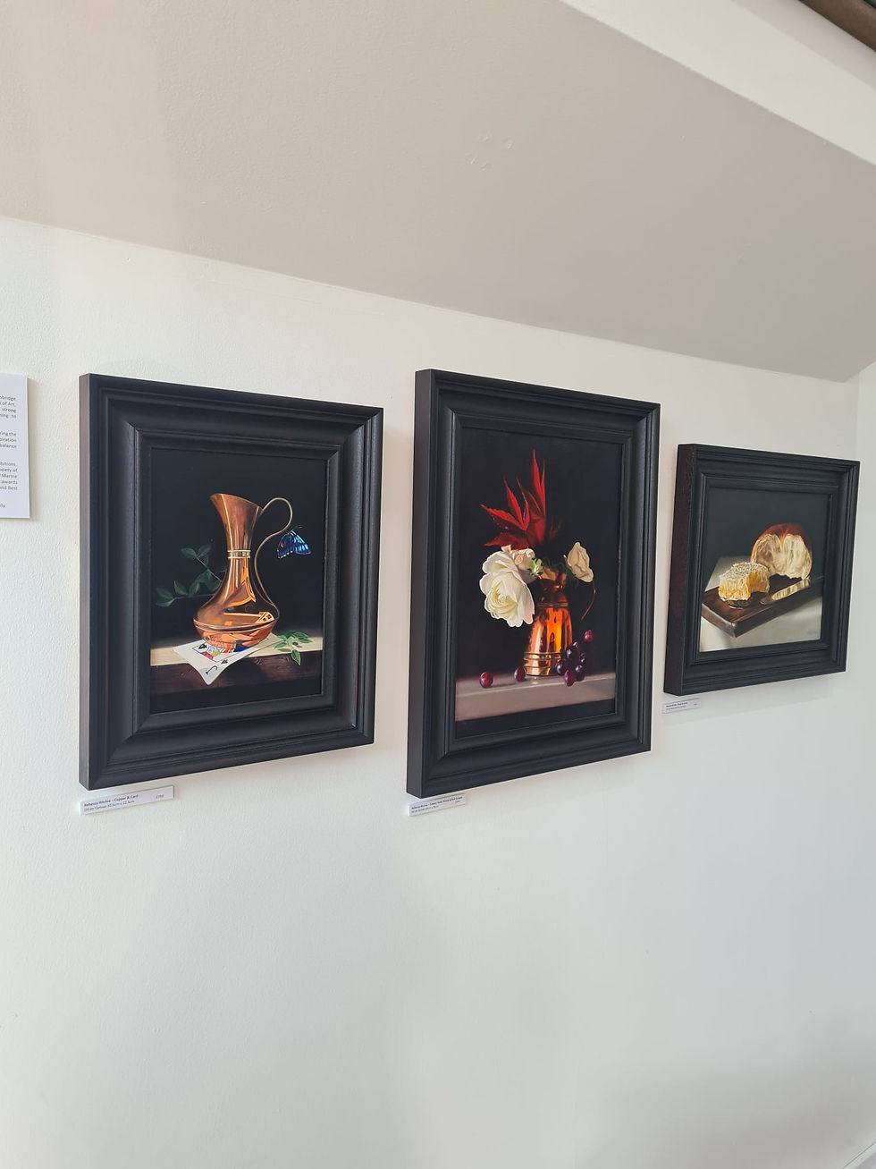 Thumbnail: Rebecca Ritchie – Copper & Card Oil on Canvas 30.5cm x 22.5cm