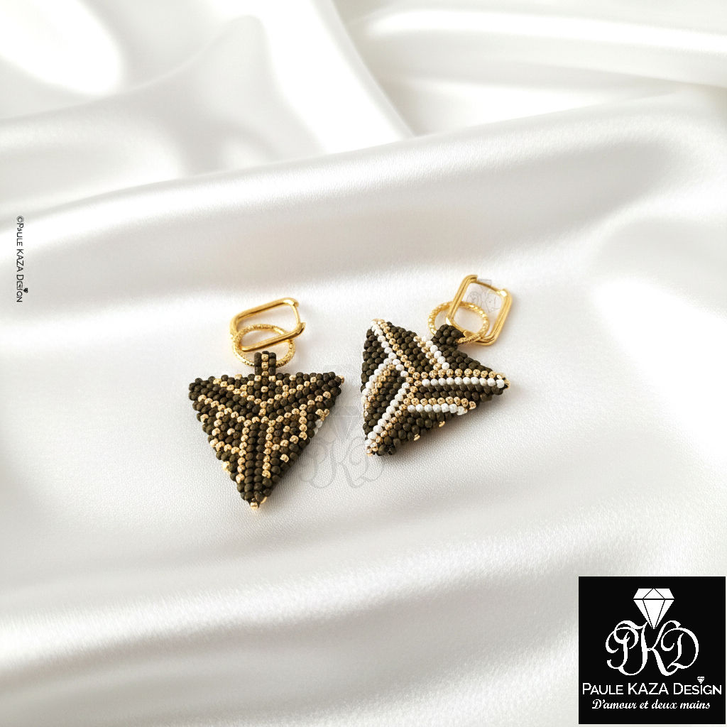 Créoles "la réversible en vert et blanc"