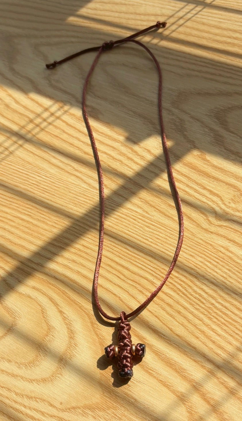 Chocolate Brown Cross Necklace