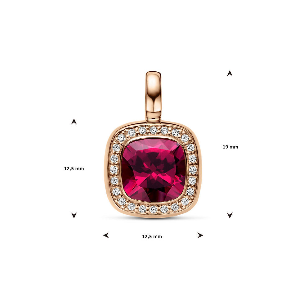 Thumbnail: Rosegouden Hanger Rhodoliet Diamant