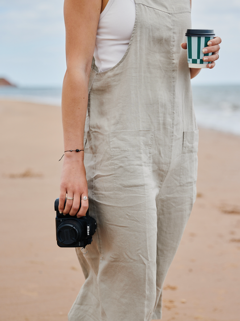 Photographer on the beach in Devon and Cornwall