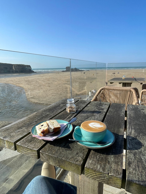 Coffee stop in Perranporth