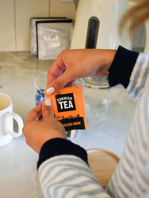 Tea being made at SeaSpace Hotel in Newquay, Cornwall